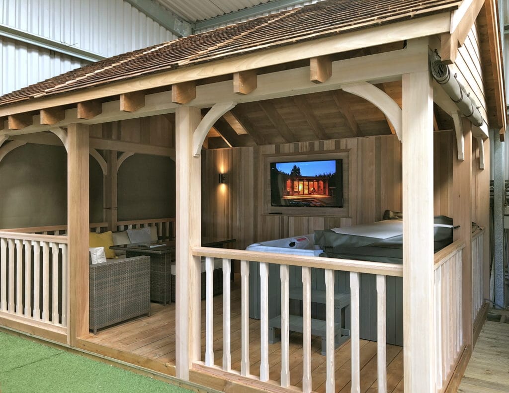 wooden gazebo for hot tub - tunstall garden buildings